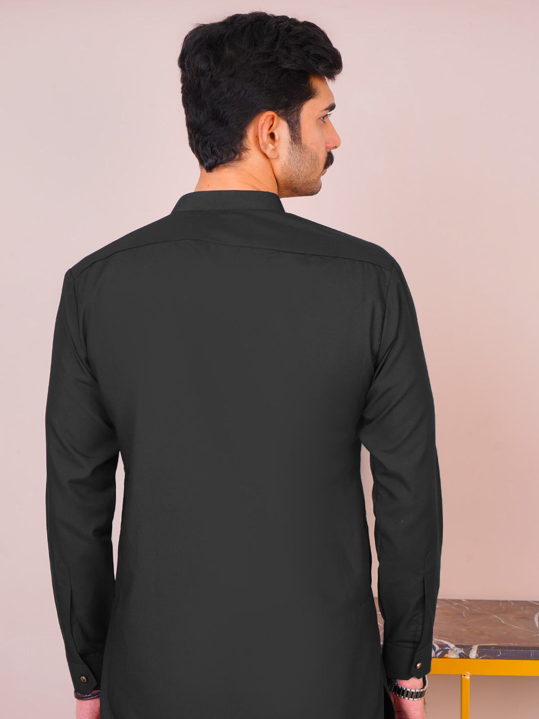 Black Plain Exclusive Range Designer Kurta Shalwar (SK-489)