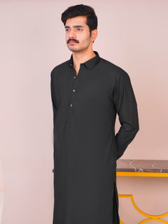 Black Self Exclusive Range Designer Shalwar Kameez  (SK-490)