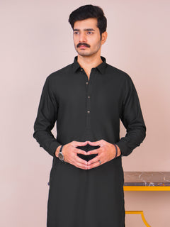 Black Self Exclusive Range Designer Shalwar Kameez  (SK-490)