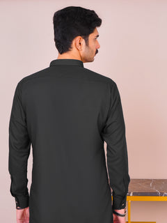 Black Self Exclusive Range Designer Shalwar Kameez  (SK-490)