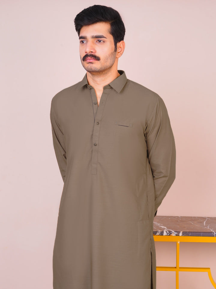 Brown Self Exclusive Range Designer Shalwar Kameez  (SK-491)