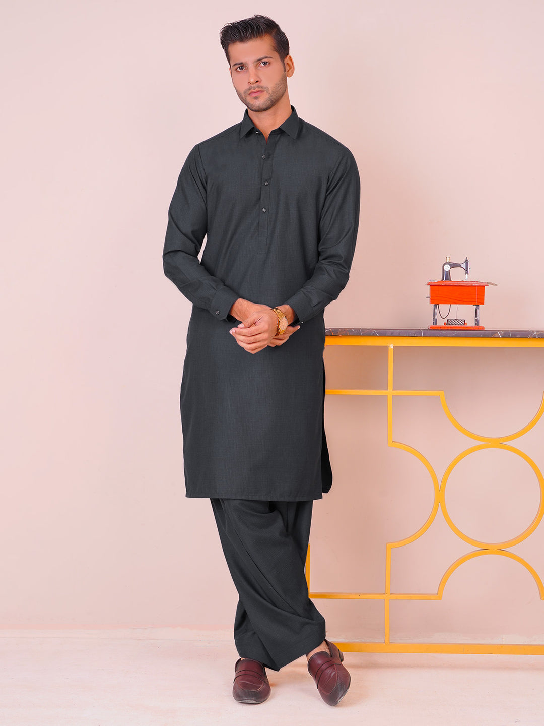 Greyish Blue Self Exclusive Range Designer Shalwar Kameez  (SK-492)