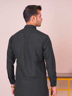Charcoal Grey Self Exclusive Range Designer Shalwar Kameez  (SK-495)