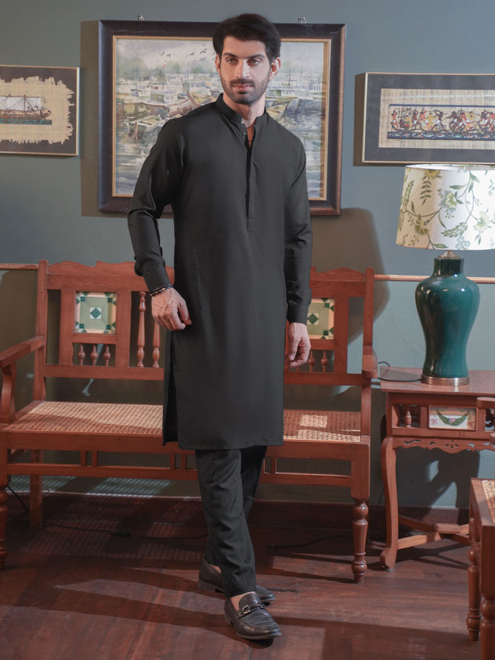 Black  Self Exclusive Range Designer Kurta Pajama  (SK-501)