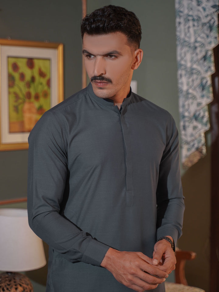 Dark Grey Self Exclusive Range Designer Kurta Pajama  (SK-503)