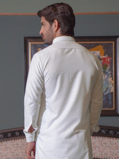 White Self Exclusive Range Designer Shalwar Kameez  (SK-511)