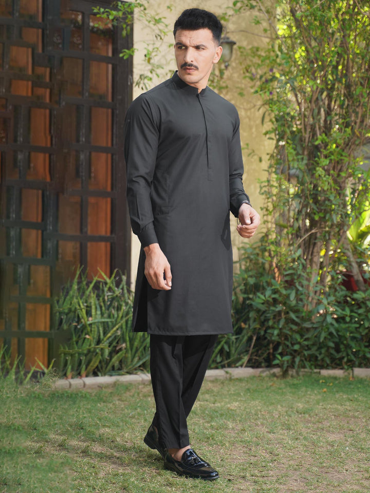 Dark Grey Plain Exclusive Range Designer Kurta Pajama  (SK-512)