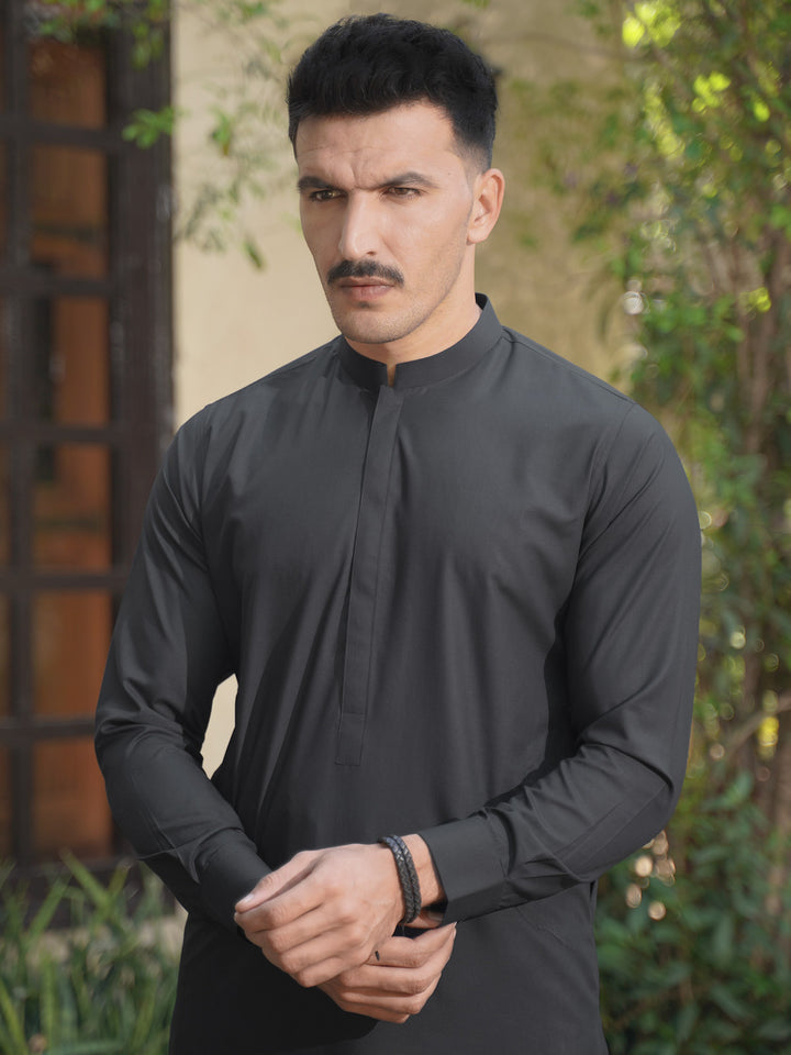 Dark Grey Plain Exclusive Range Designer Kurta Pajama  (SK-512)