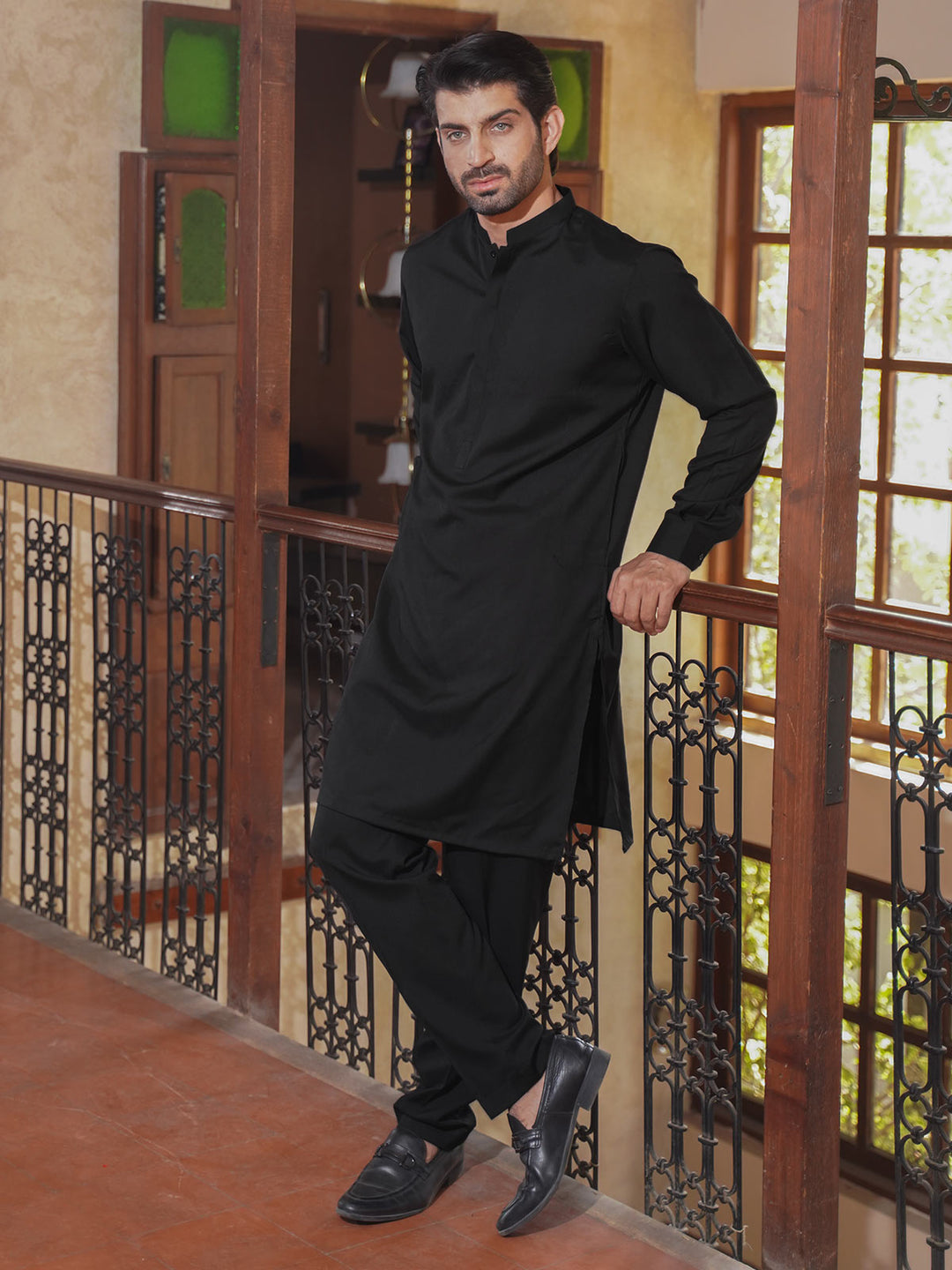 Black Plain Exclusive Range Designer Kurta Pajama  (SK-513)