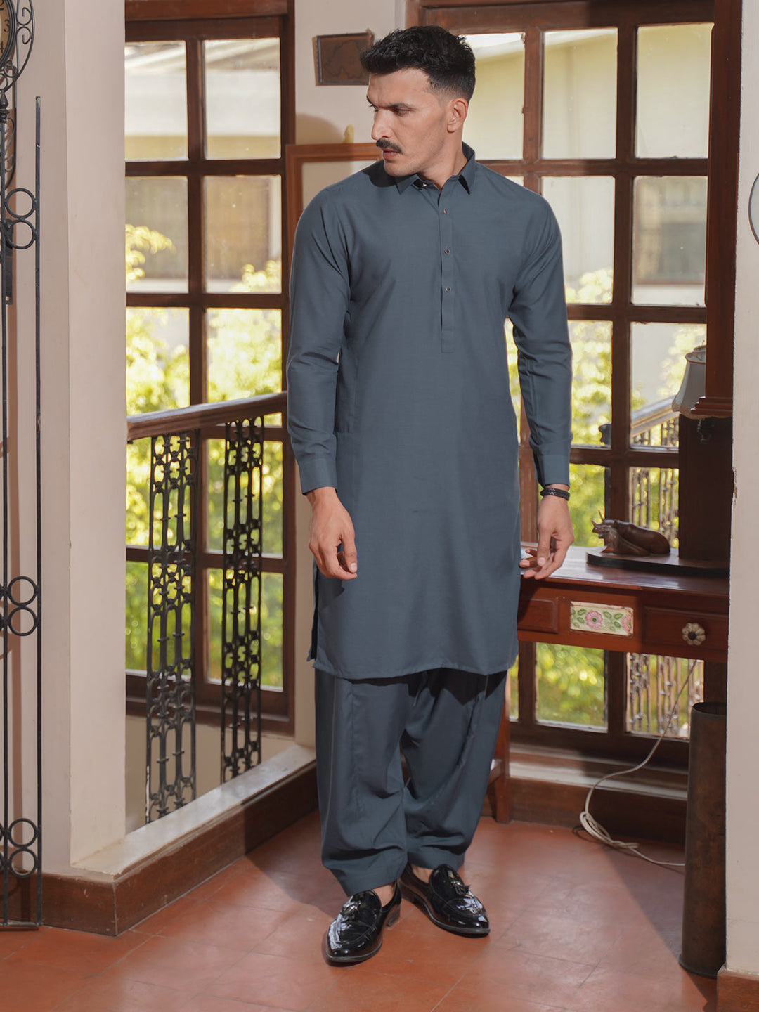 Teal Self Exclusive Range Designer Shalwar Kameez  (SK-516)