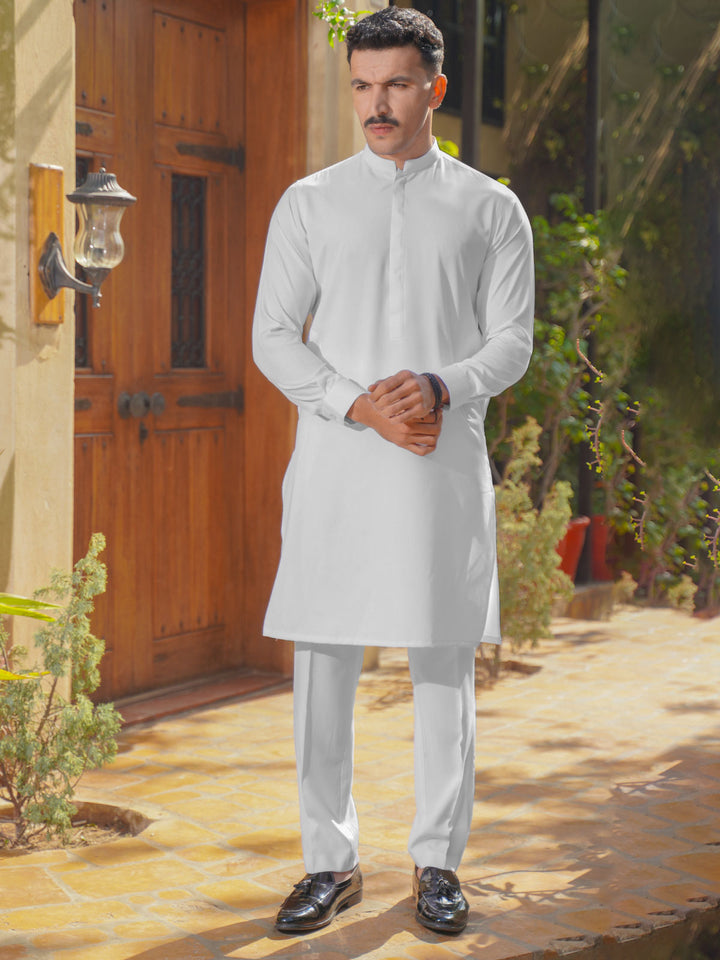 White Plain Exclusive Range Designer Kurta Pajama  (SK-522)