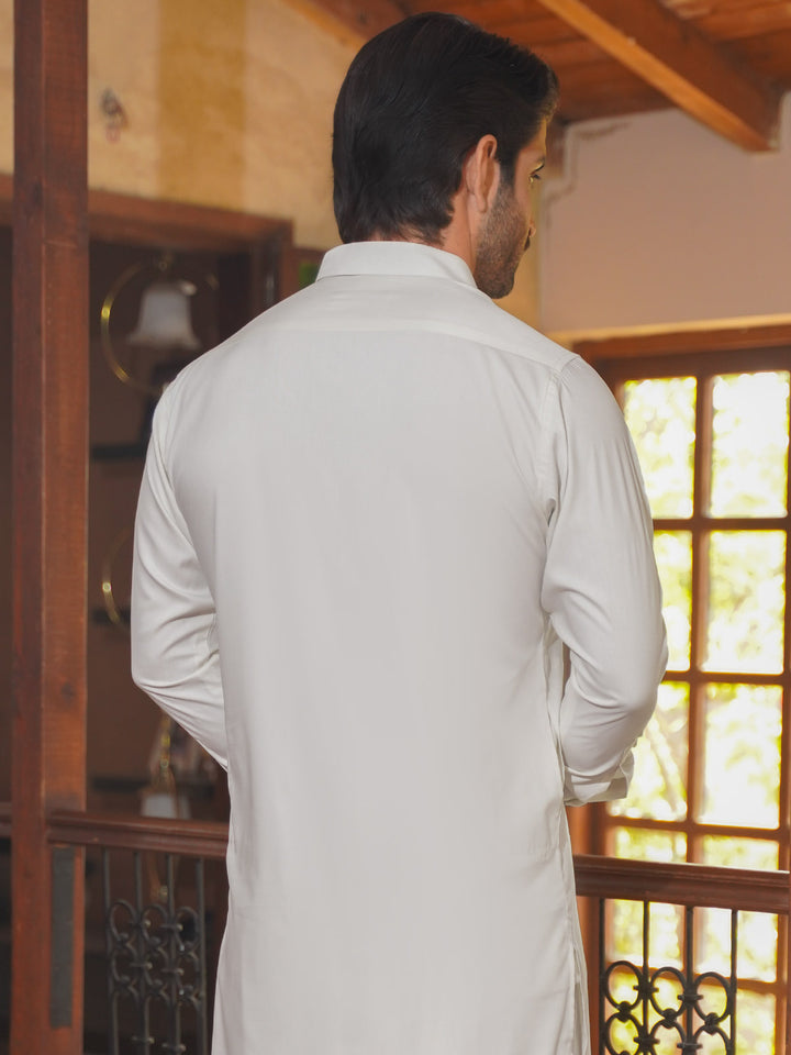 White Self Exclusive Range Designer Shalwar Kameez  (SK-527)