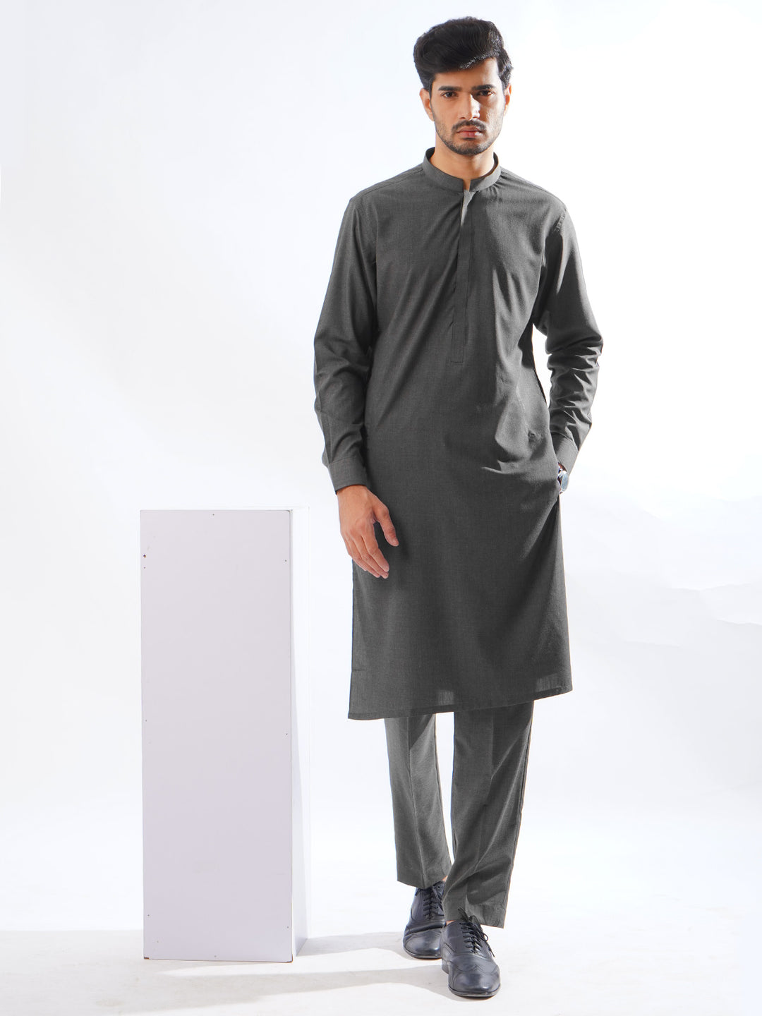 Dark Grey Self Exclusive Range Designer Kurta Pajama (SK-538)