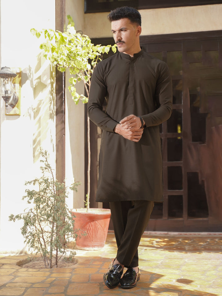 Brown Self Exclusive Range Designer Kurta Pajama (SK-542)