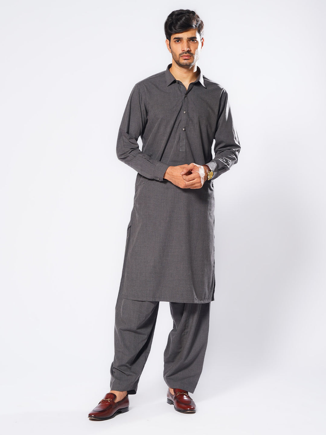 Charcoal Self Exclusive Range Designer Shalwar Kameez  (SK-543)