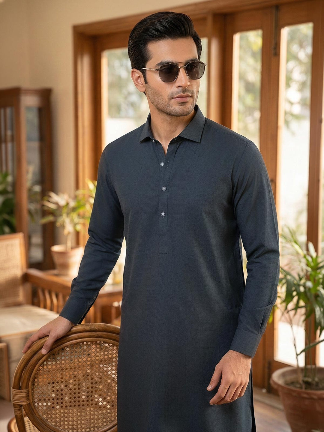 Dark Green Designer Kurta Shalwar (SK-667)