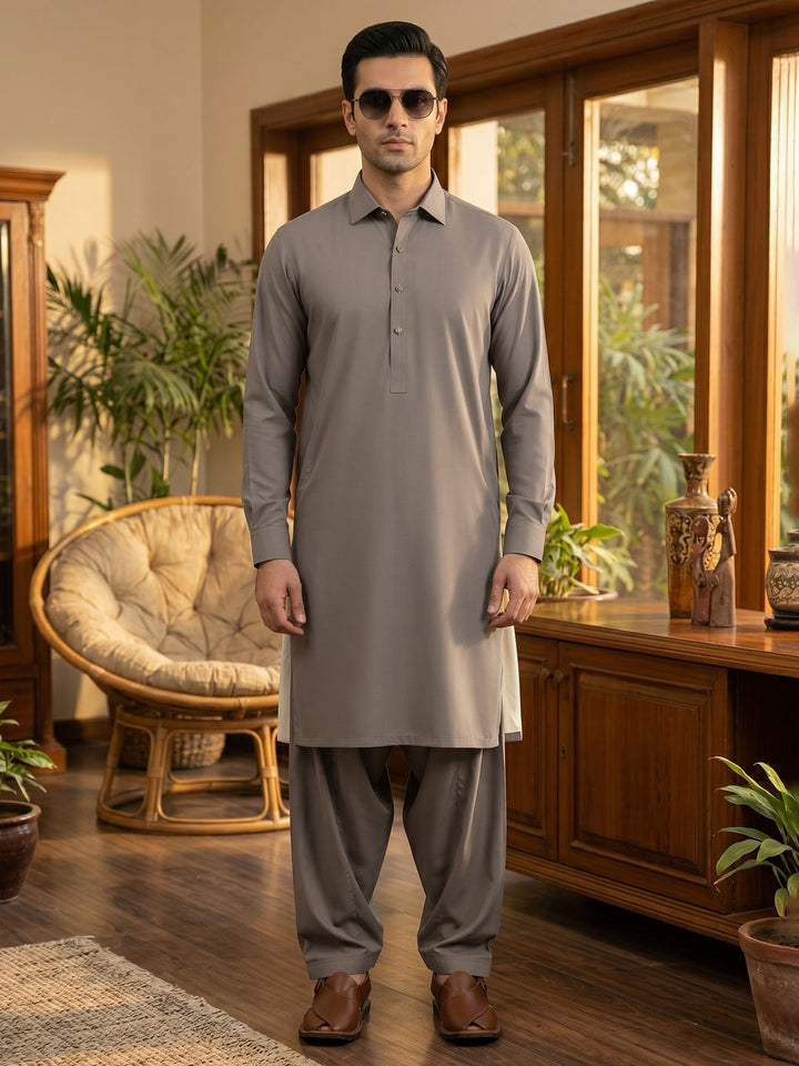 Light Brown Designer Shalwar Kameez (SK-674)
