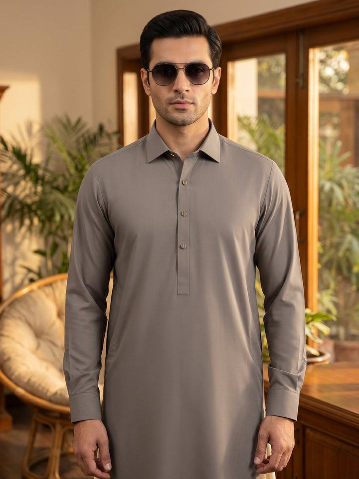 Light Brown Designer Shalwar Kameez (SK-674)