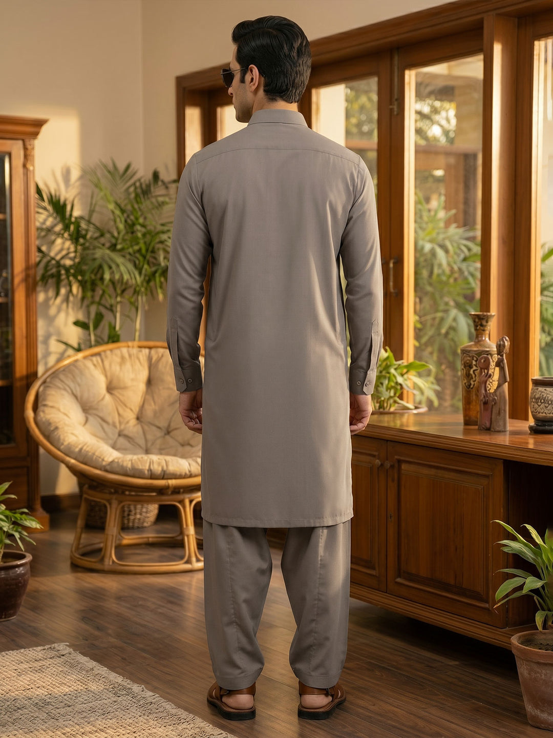 Light Brown Designer Shalwar Kameez (SK-674)