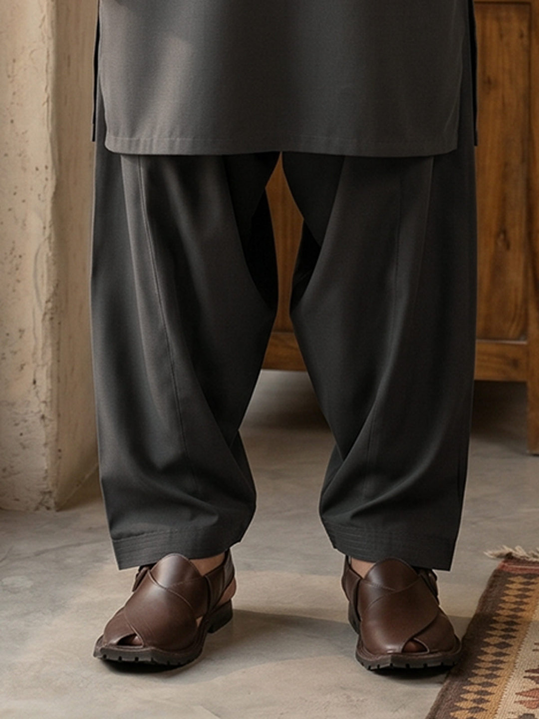 Dark Olive Designer Shalwar Kameez (SK-675)