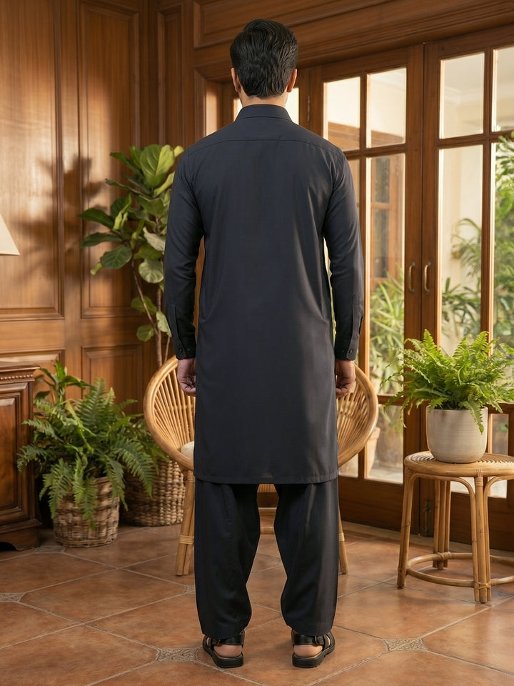 Charcoal Designer Shalwar Kameez (SK-677)
