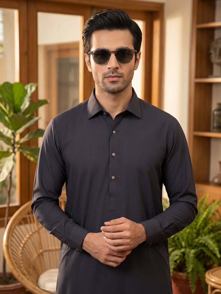 Dark Grey Designer Shalwar Kameez (SK-679)