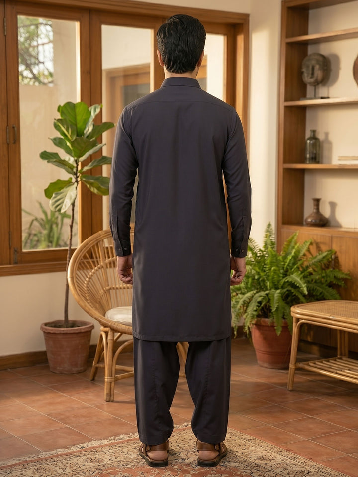Dark Grey Designer Shalwar Kameez (SK-679)