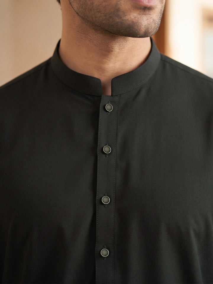 Dark Olive Designer Kurta Shalwar (SK-683)