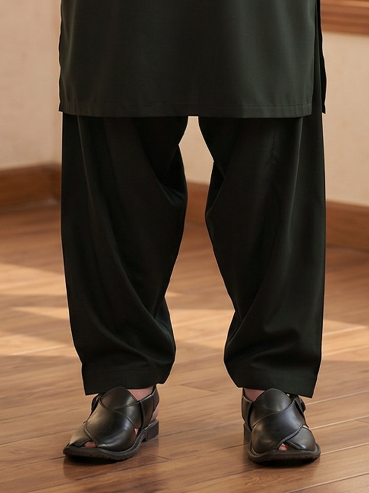 Dark Olive Designer Kurta Shalwar (SK-683)