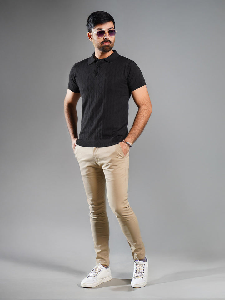 Black Sweater Knitted Polo (SKP-001)