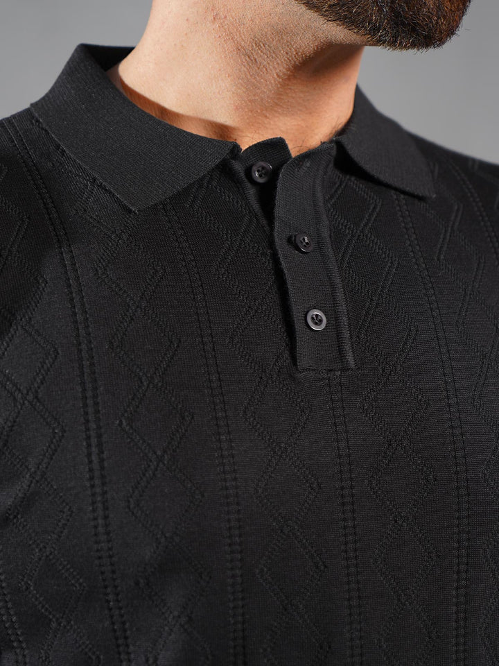 Black Sweater Knitted Polo (SKP-001)