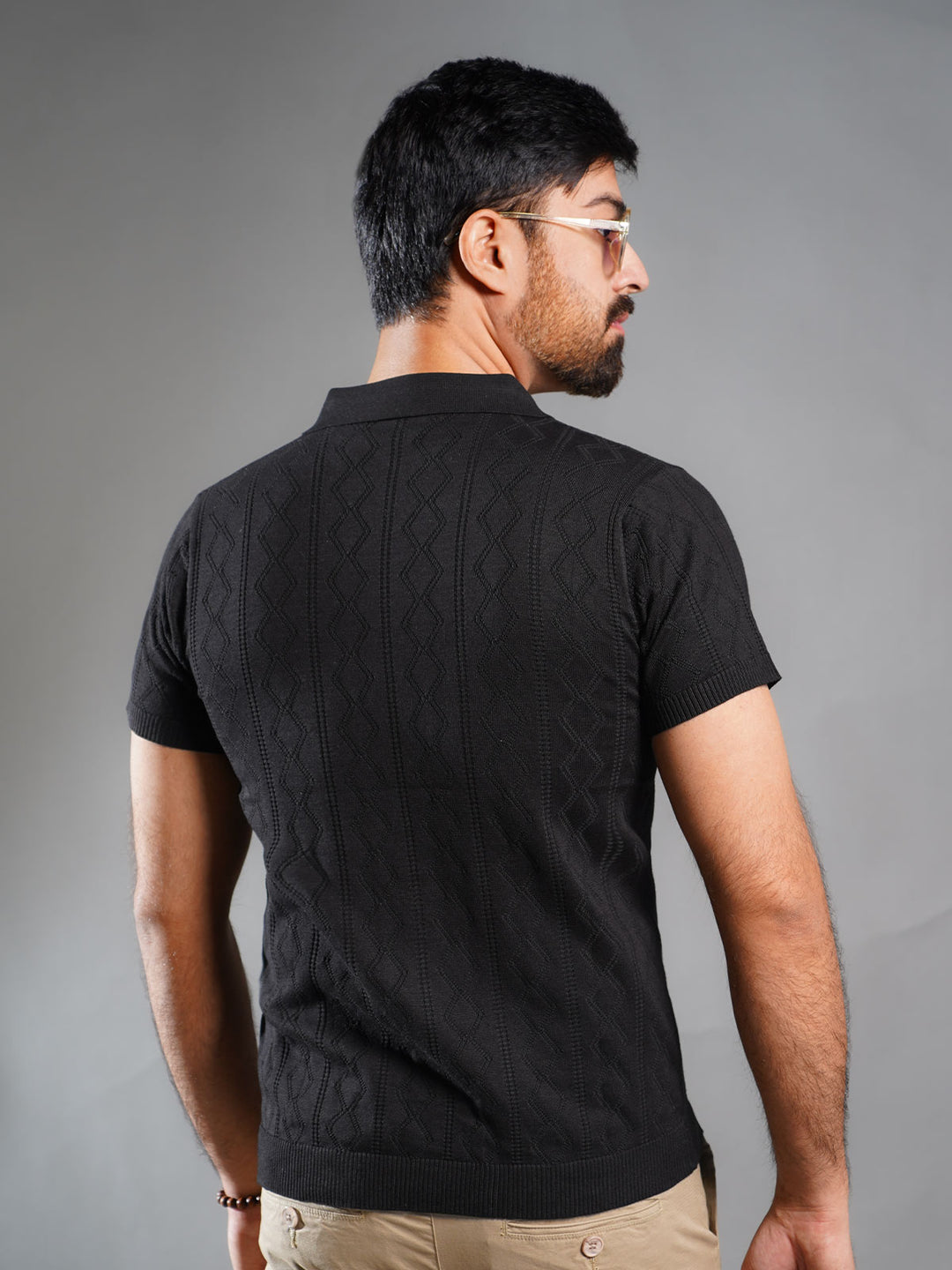 Black Sweater Knitted Polo (SKP-001)