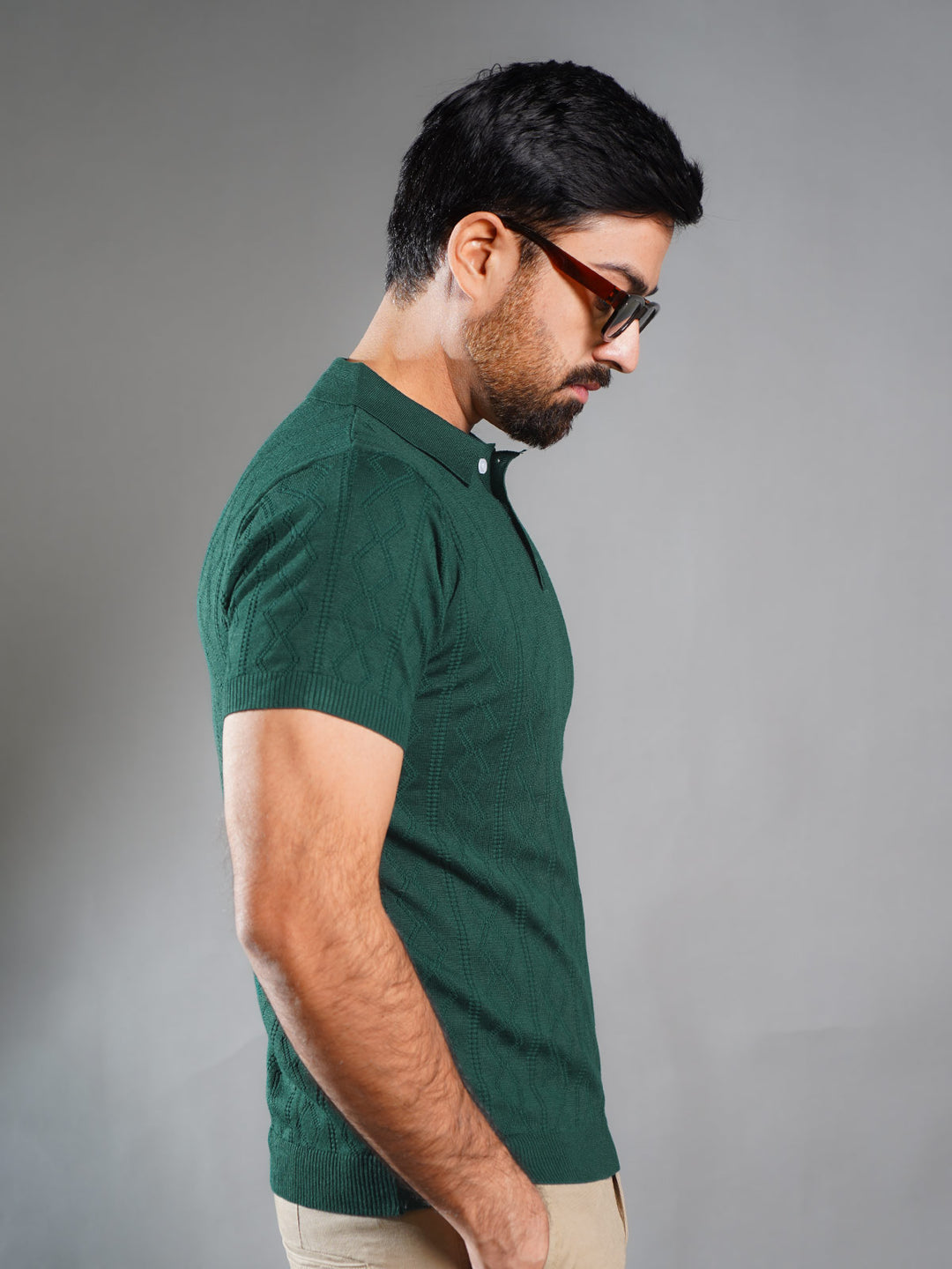 Dark Green Sweater Knitted Polo (SKP-002)