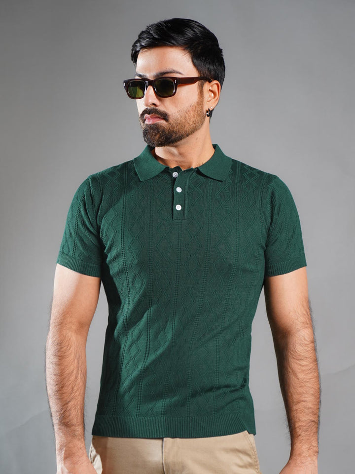 Dark Green Sweater Knitted Polo (SKP-002)