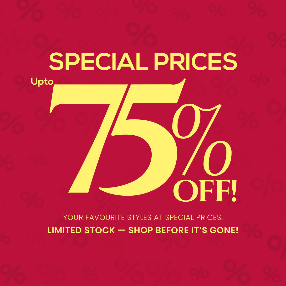 special prices 75%off