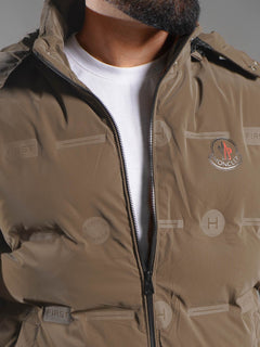 Light Brown Imported Sleeveless Hooded Puffer (SPJ-005)