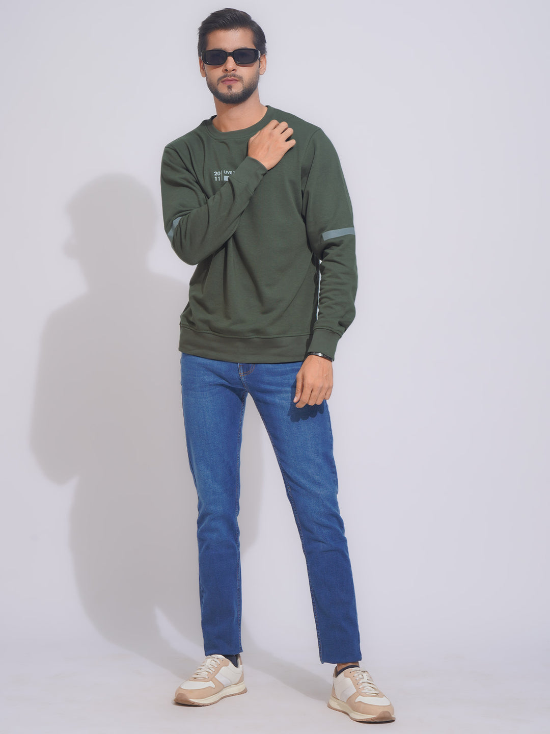 Olive Full Sleeves Men’s Sweat Shirt (SSF-008)