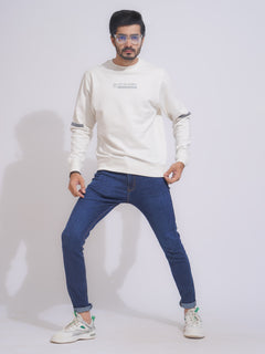 Off White Full Sleeves Men’s Sweat Shirt (SSF-011)