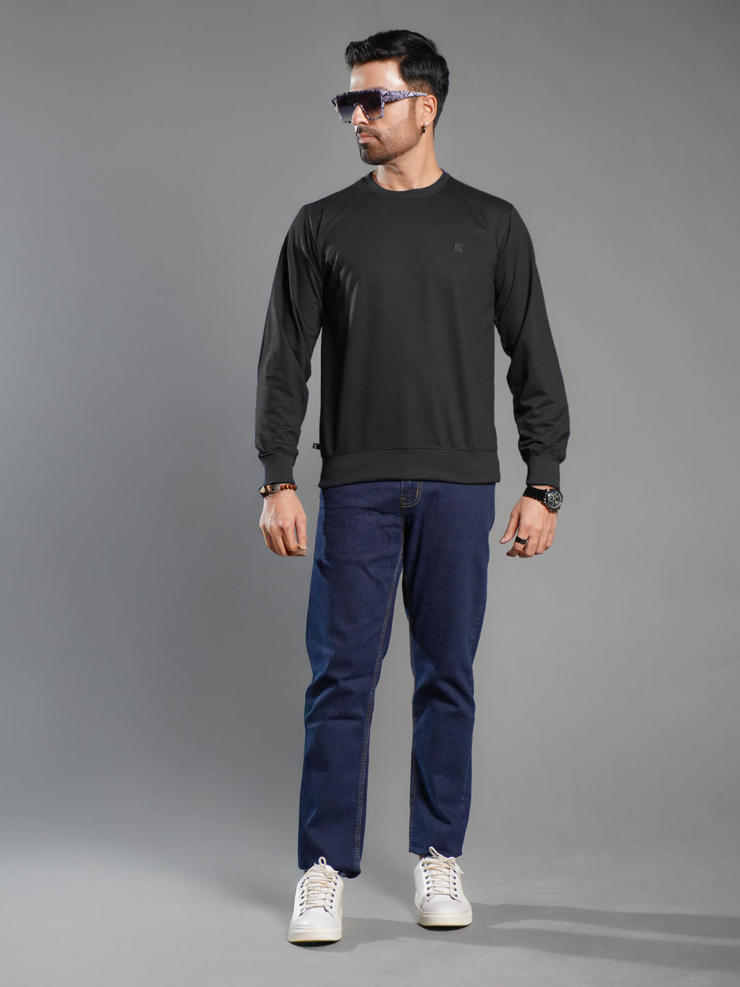 Black Men’s Fleece Sweat Shirt (SSF-014)