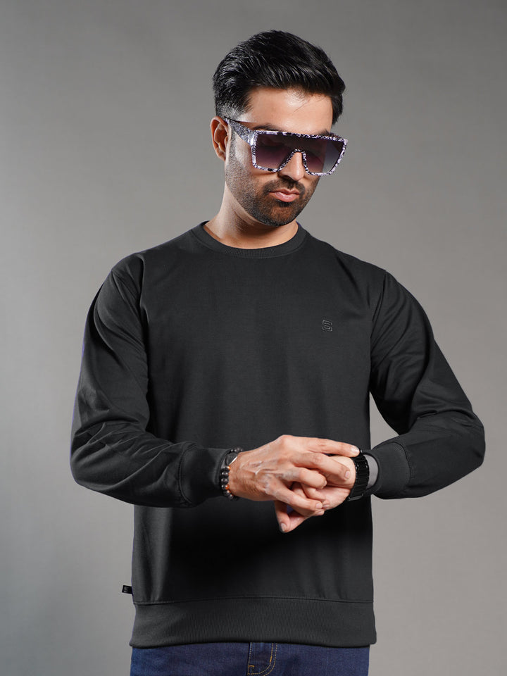 Black Men’s Fleece Sweat Shirt (SSF-014)