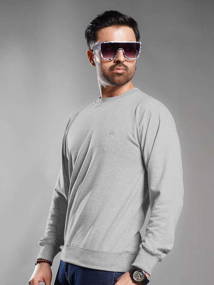 Heather Grey Men’s Fleece Sweat Shirt (SSF-019)