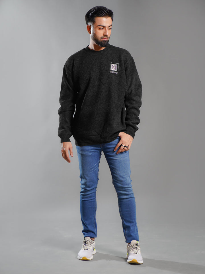 Black Imported Men’s Fleece Sweat Shirt (SSPF-001)