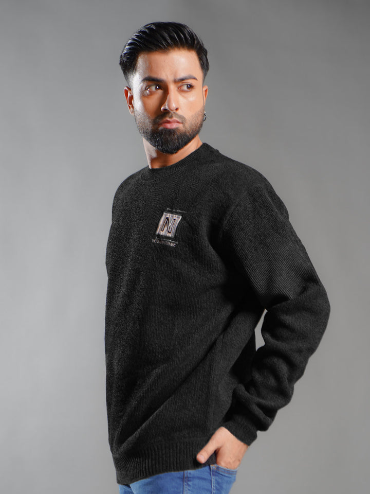 Black Imported Men’s Fleece Sweat Shirt (SSPF-001)