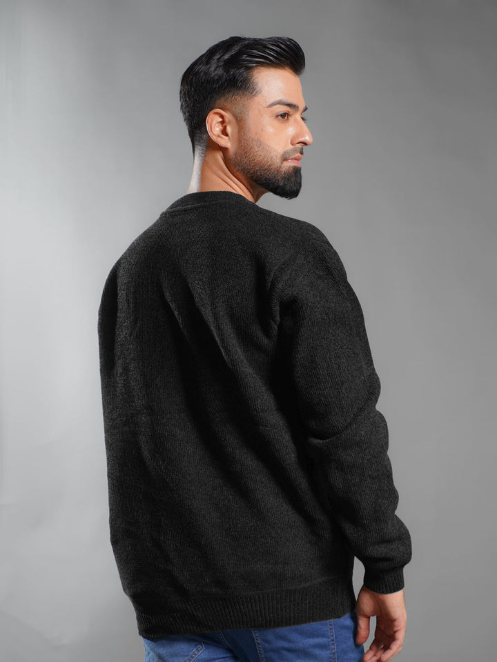 Black Imported Men’s Fleece Sweat Shirt (SSPF-001)