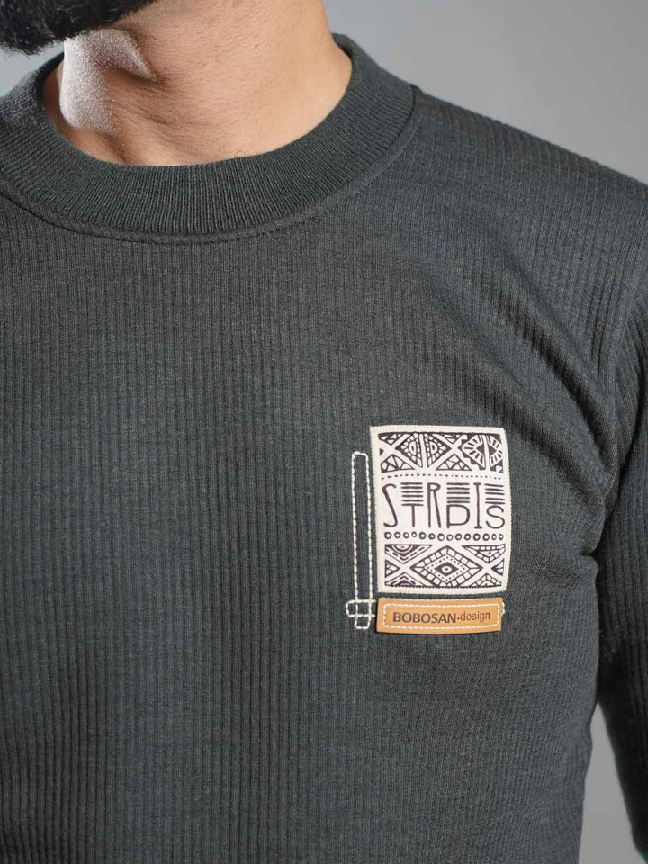 Dark Grey Imported Men’s Fleece Sweat Shirt (SSPF-004)