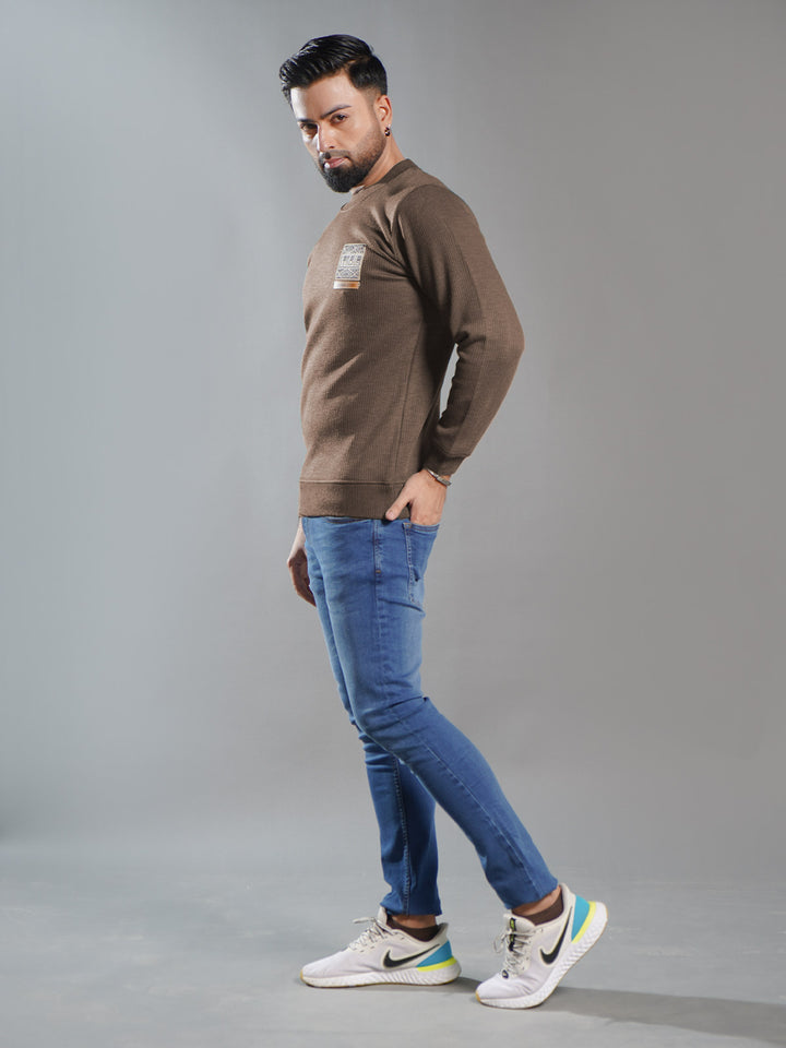 Brown Imported Men’s Fleece Sweat Shirt (SSPF-005)