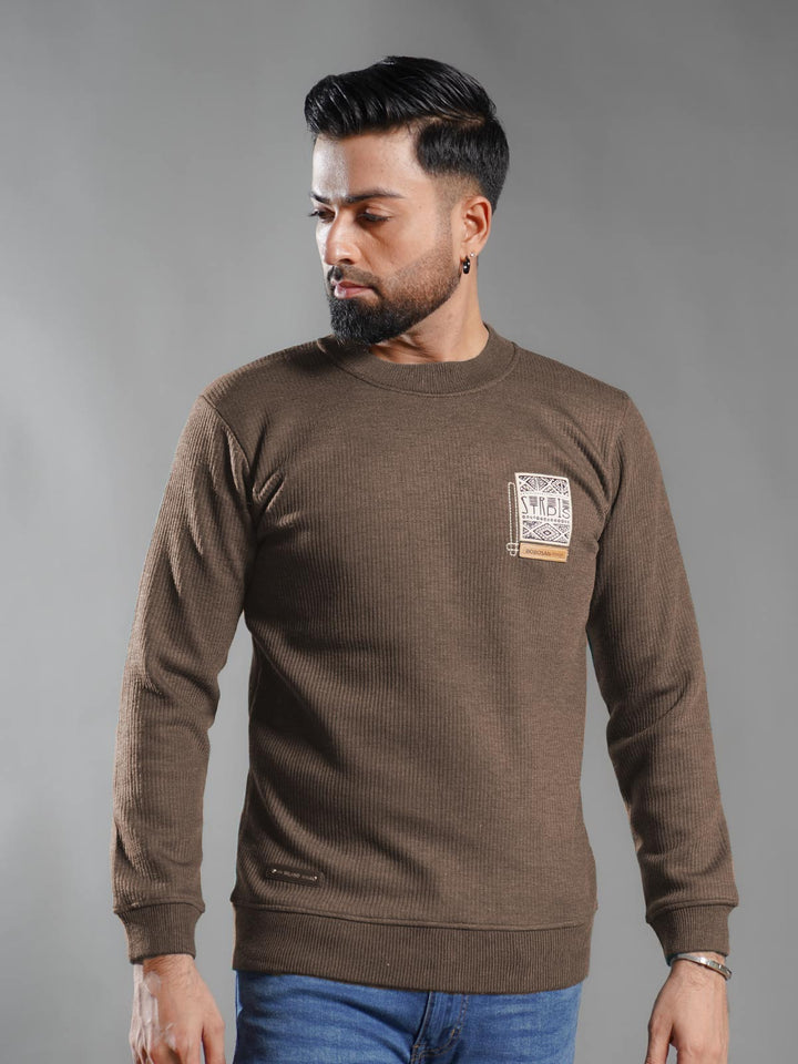 Brown Imported Men’s Fleece Sweat Shirt (SSPF-005)