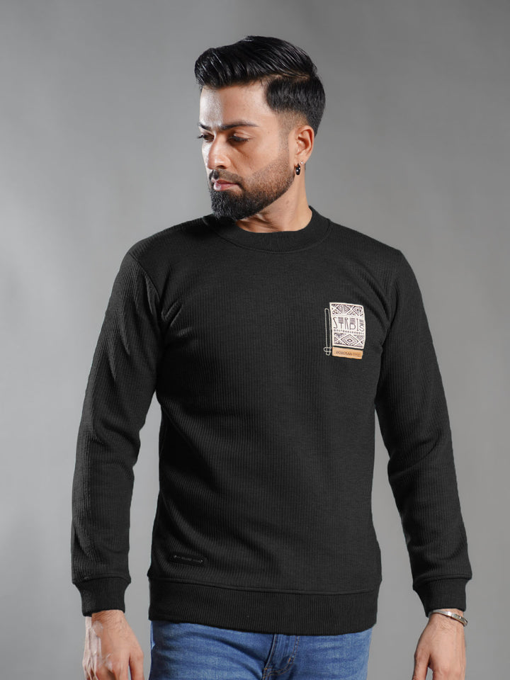 Black Imported Men’s Fleece Sweat Shirt (SSPF-006)