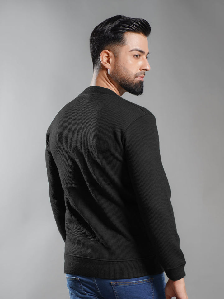 Black Imported Men’s Fleece Sweat Shirt (SSPF-006)