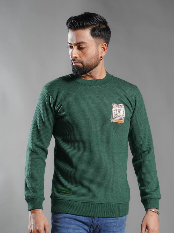 Green Imported Men’s Fleece Sweat Shirt (SSPF-007)